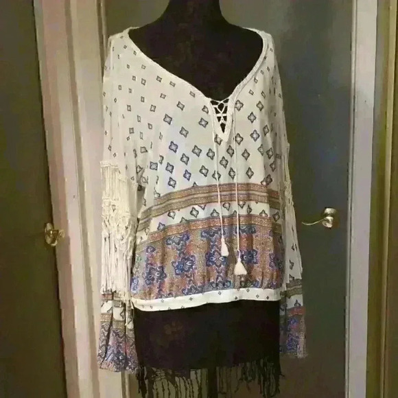 Free People fringe top sz Large - Picture 1 of 4